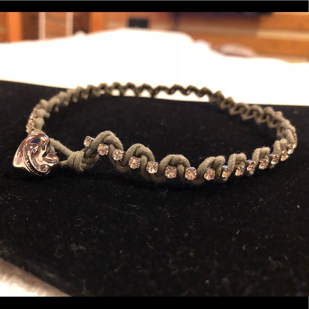 Juicy Couture Gray Rope and Rhinestone Choker